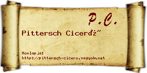Pittersch Ciceró névjegykártya